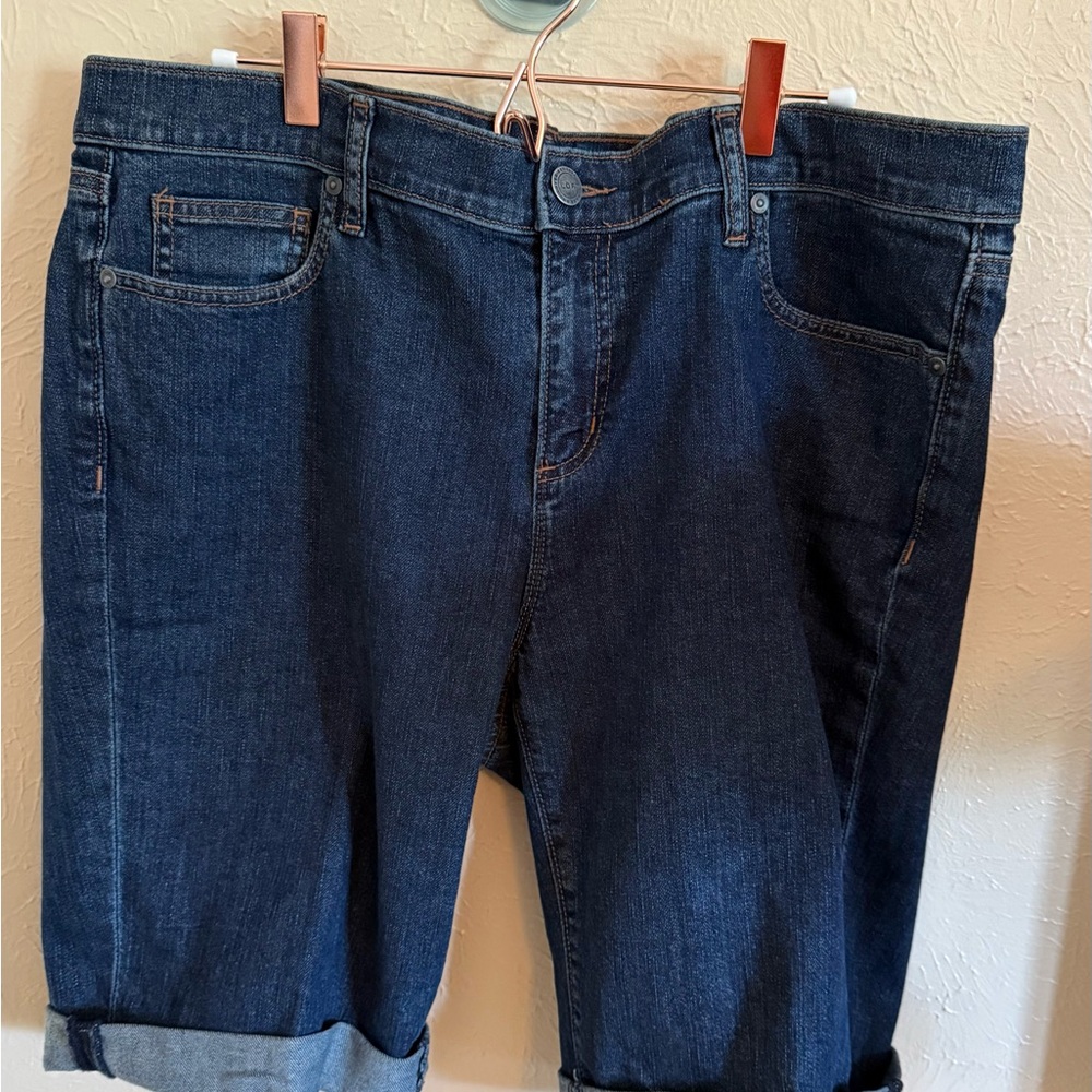 LOFT Dark Blue Denim Bermudas